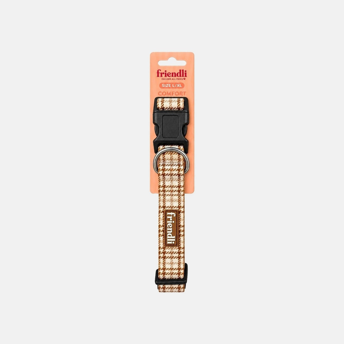 Neoprene Dog Collar - Brown Houndstooth