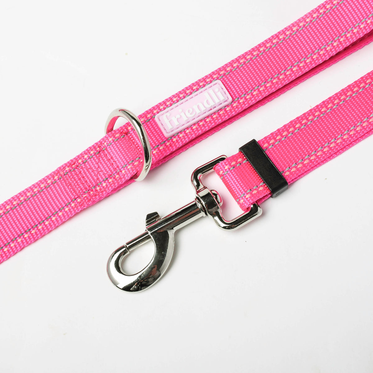 Hot Pink Nylon Dog Leash, 4-6ft