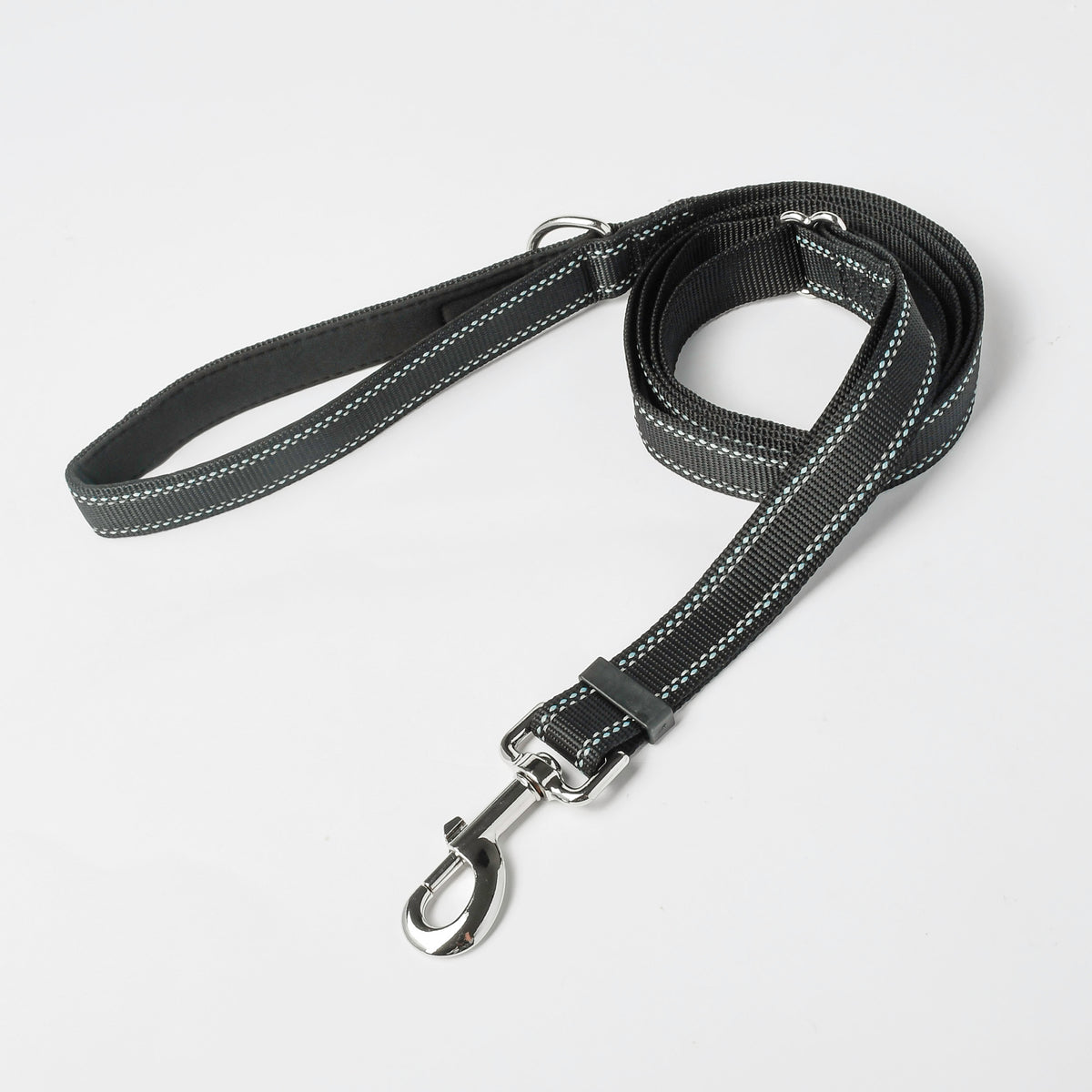 Midnight Black Nylon Dog Leash, 4-6ft