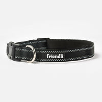 Midnight Black Nylon Dog Collar, L/XL