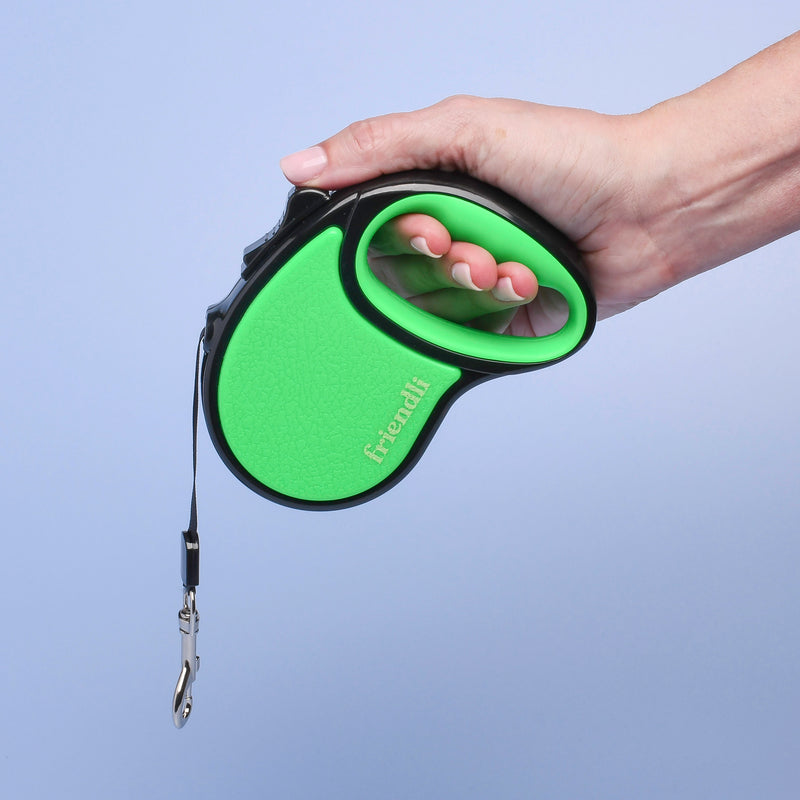 Cosmic Green Retractable Dog Leash, Small