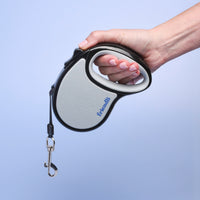 Snow Gray Retractable Dog Leash, Large