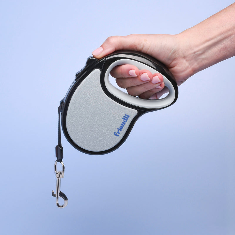 Snow Gray Retractable Dog Leash, Large