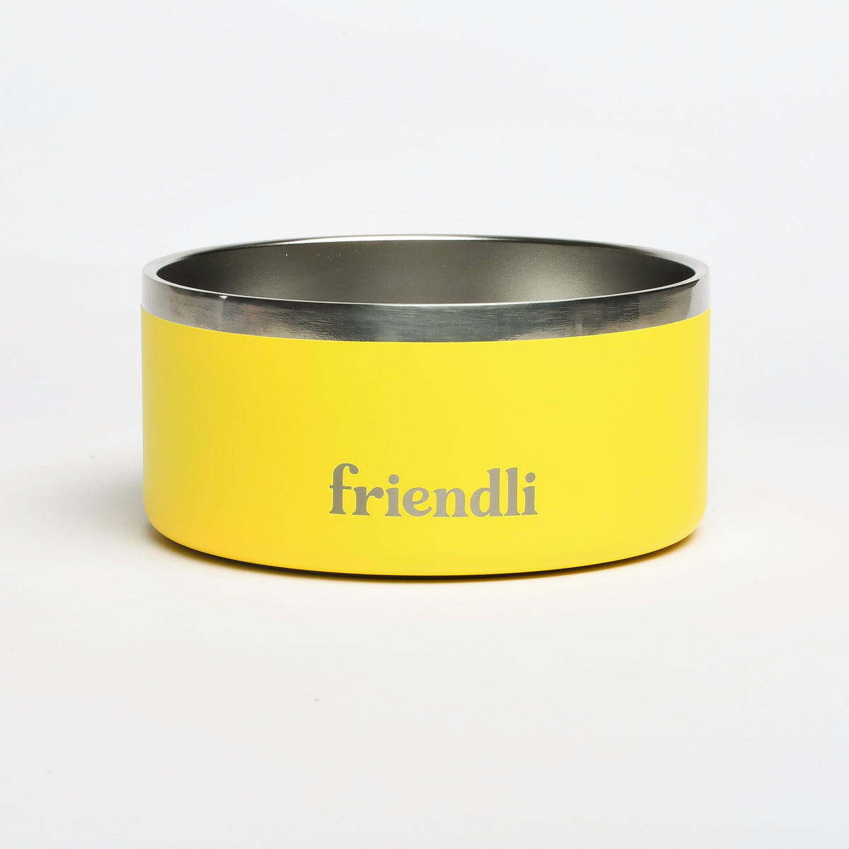 Sunshine Yellow Stainless Steel Double Wall Dog Bowl, 32oz