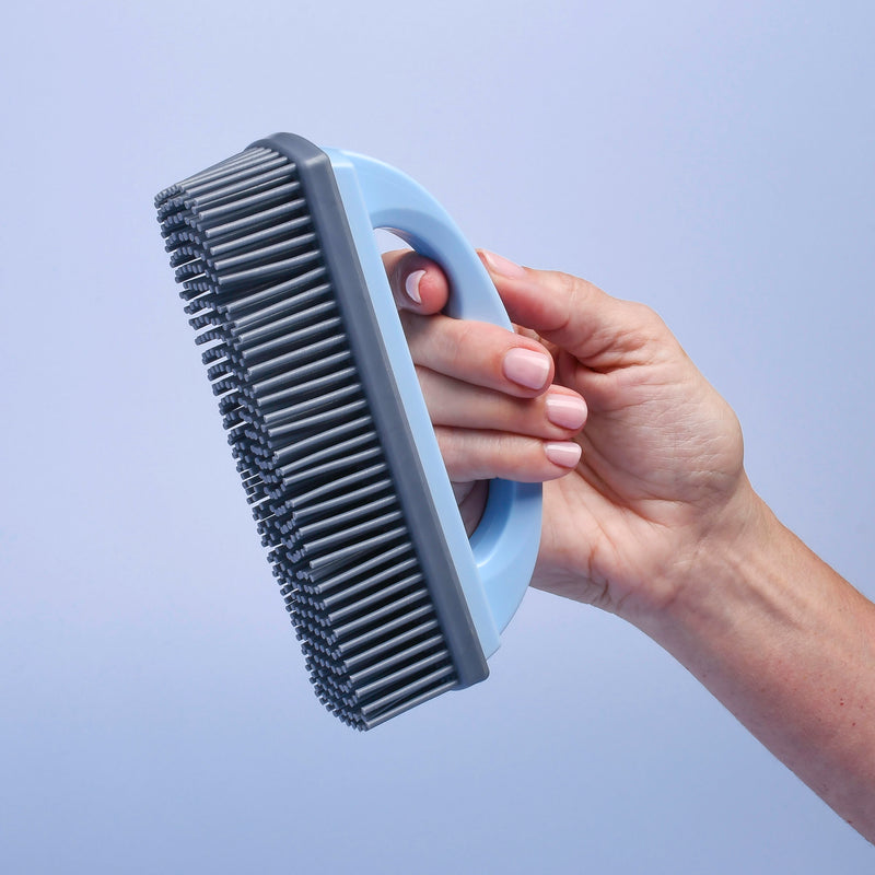 Dog Rubber Hair Removing Brush w/ Handle