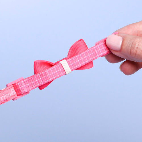 White/Pink Nylon Small Pet Bow Ties, 3ct