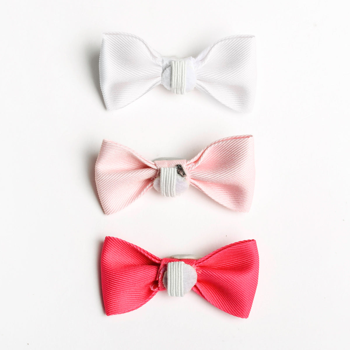White/Pink Nylon Small Pet Bow Ties, 3ct