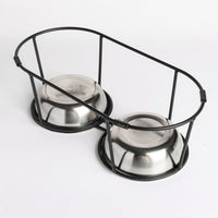 Small Pet Elevated Double Stainless Steel Feeder
