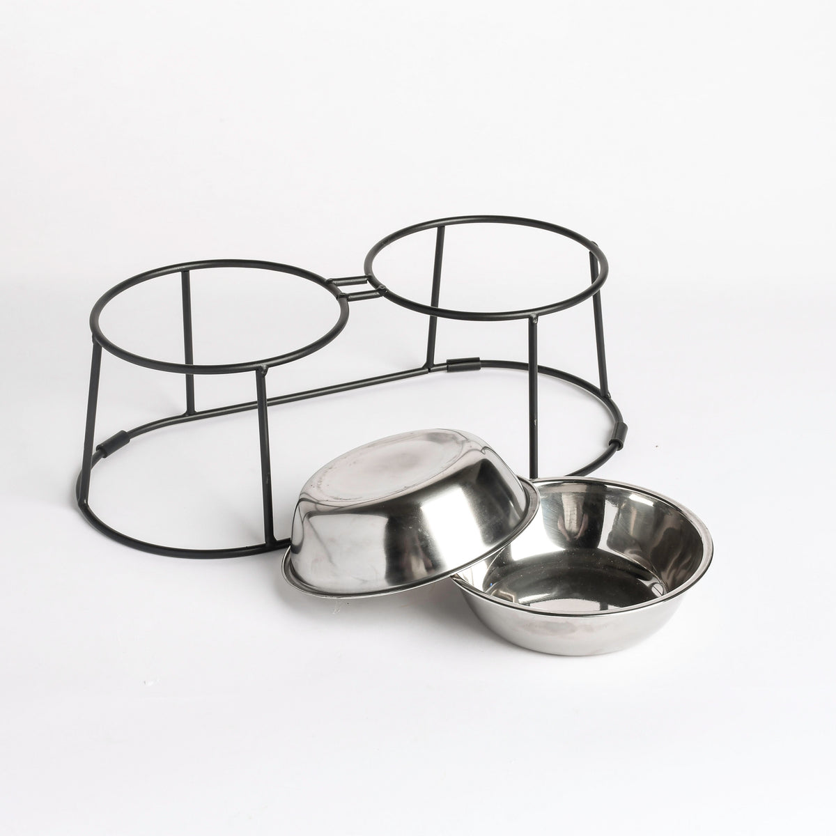 Small Pet Elevated Double Stainless Steel Feeder