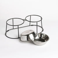 Small Pet Elevated Double Stainless Steel Feeder