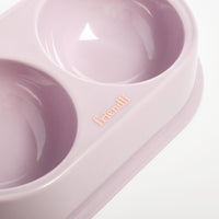 Small Pet Bamboo Fiber Double Food Bowl