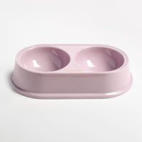 Small Pet Bamboo Fiber Double Food Bowl