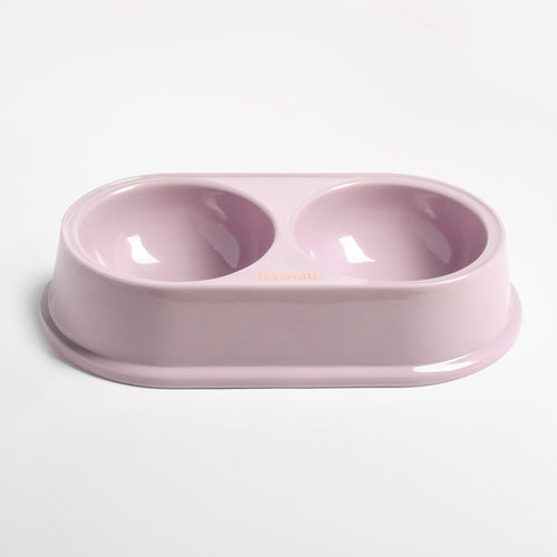 Small Pet Bamboo Fiber Double Food Bowl