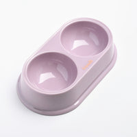 Small Pet Bamboo Fiber Double Food Bowl