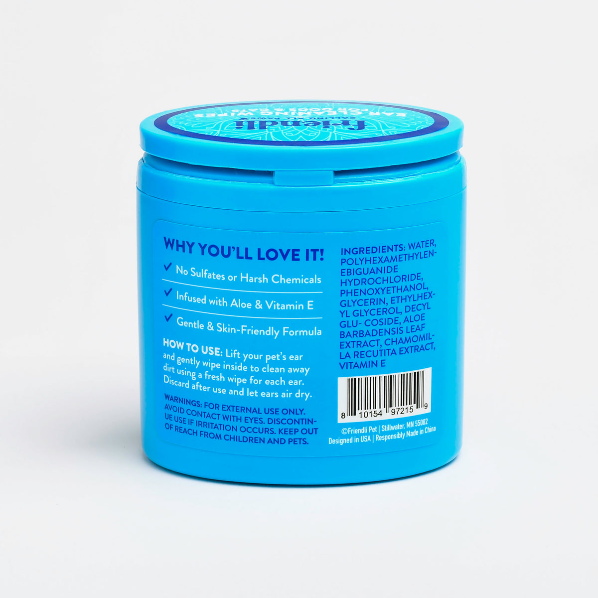 Unscented Pet Ear Cleaning Finger Wipes, 50ct