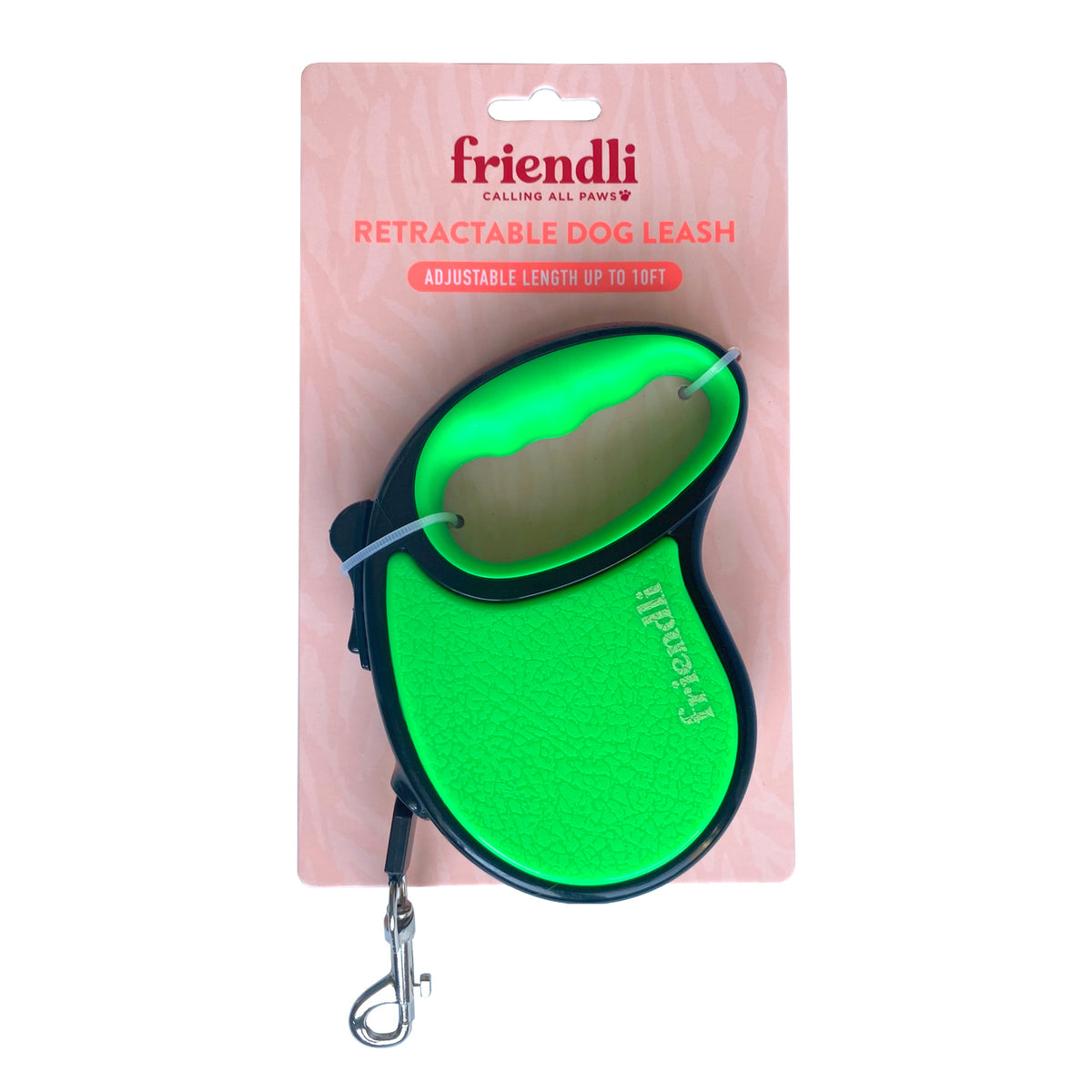 Cosmic Green Retractable Dog Leash, Small