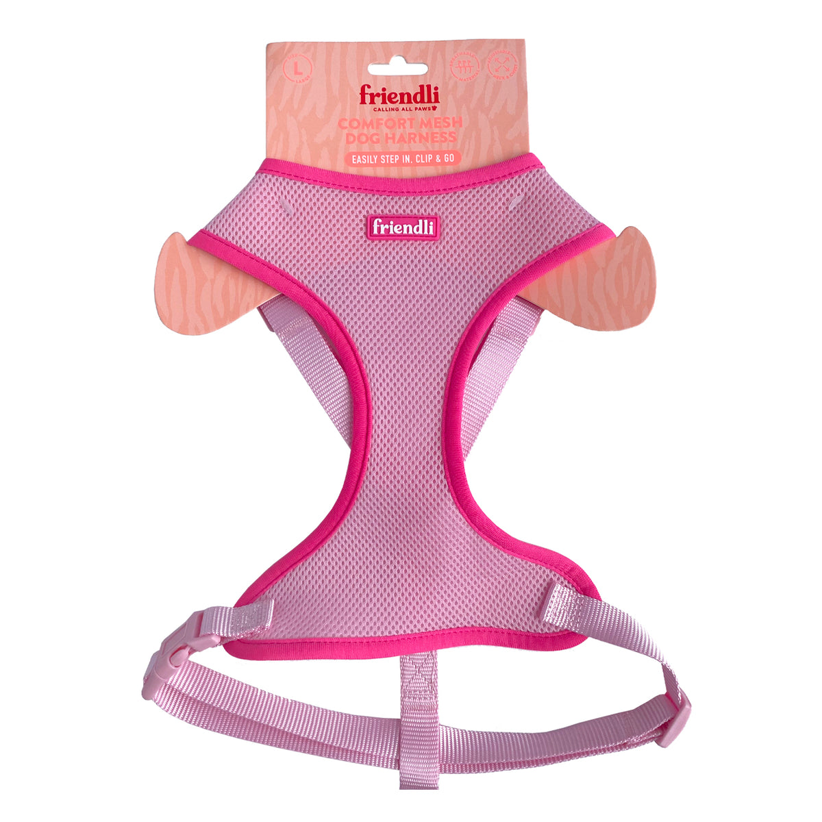 Bubblegum Pink Dog Mesh Harness