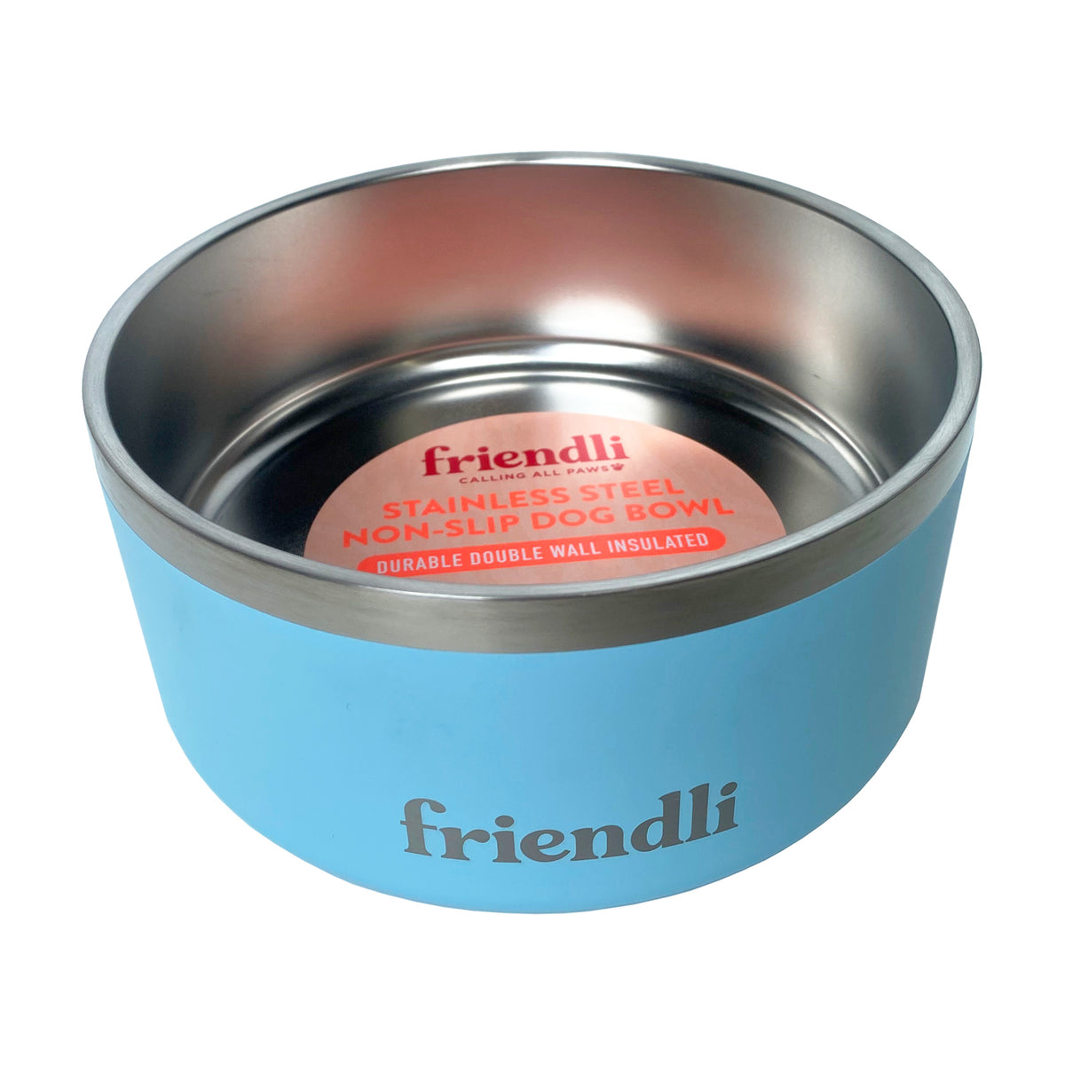 Ocean Blue Stainless Steel Double Wall Dog Bowl, 32oz