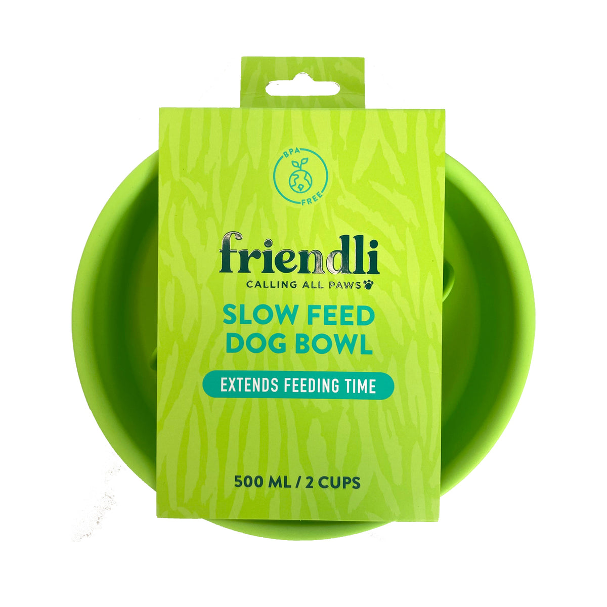 Lime Green Silicone Slow Feed Dog Bowl