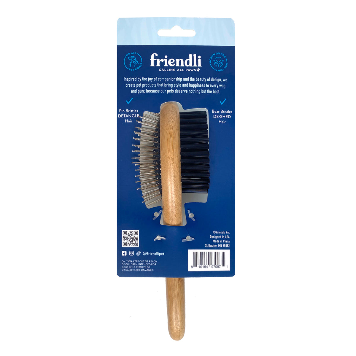 Double Sided Bamboo Brush, Small