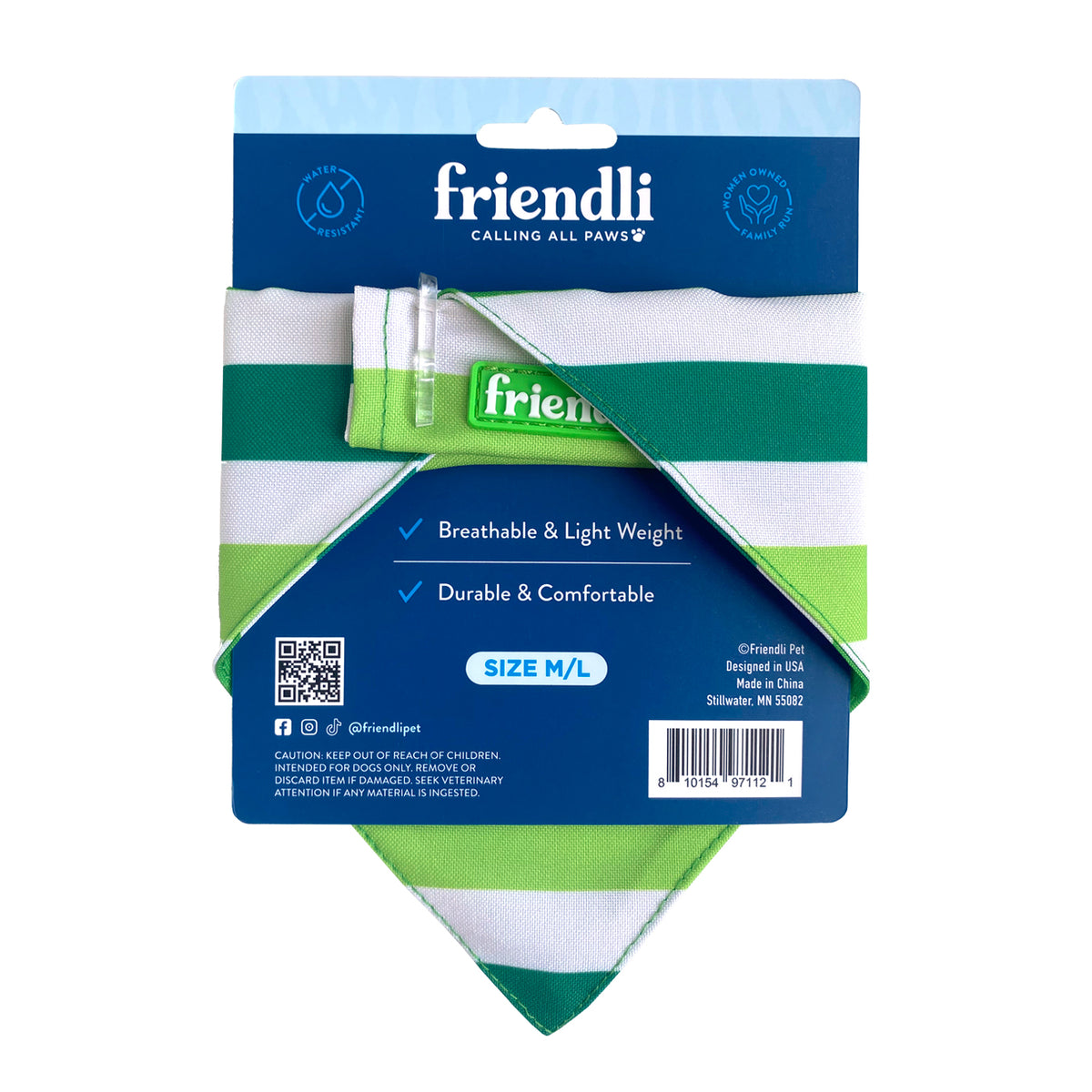 Green Dog Bandana, 1ct