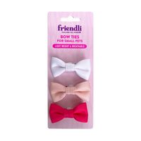 White/Pink Nylon Small Pet Bow Ties, 3ct