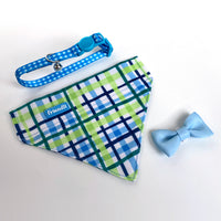 Gray/Blue Nylon Small Pet Bow Ties, 3ct