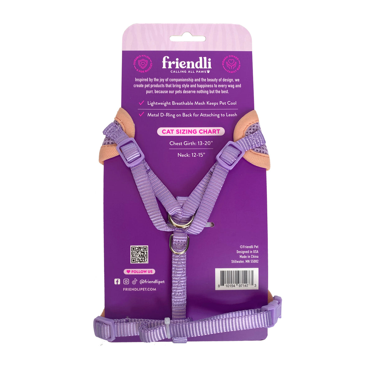 Cat Mesh Comfort Harness w/ Nylon Leash