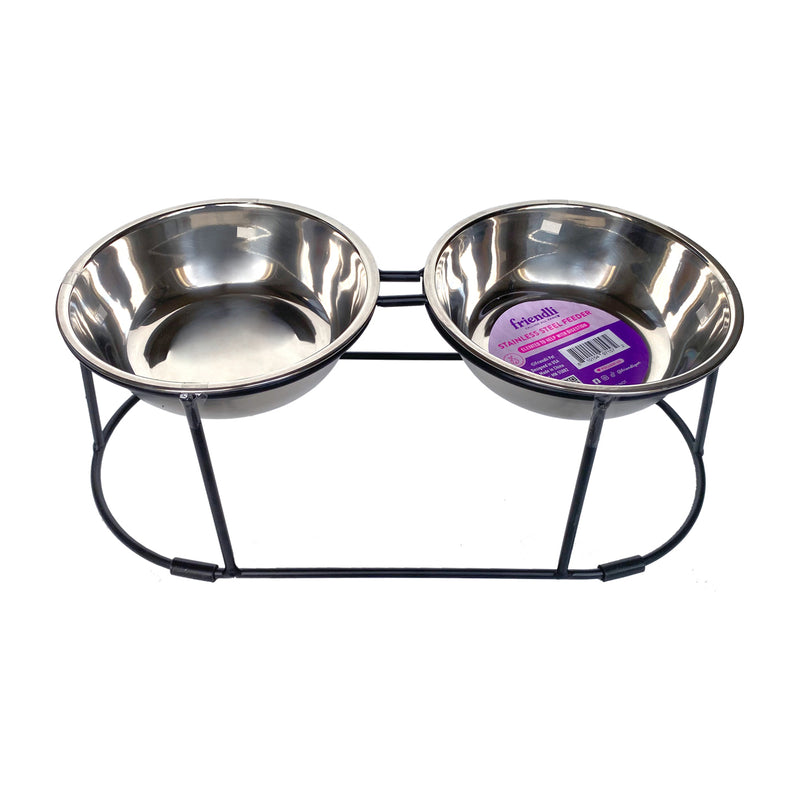 Small Pet Elevated Double Stainless Steel Feeder