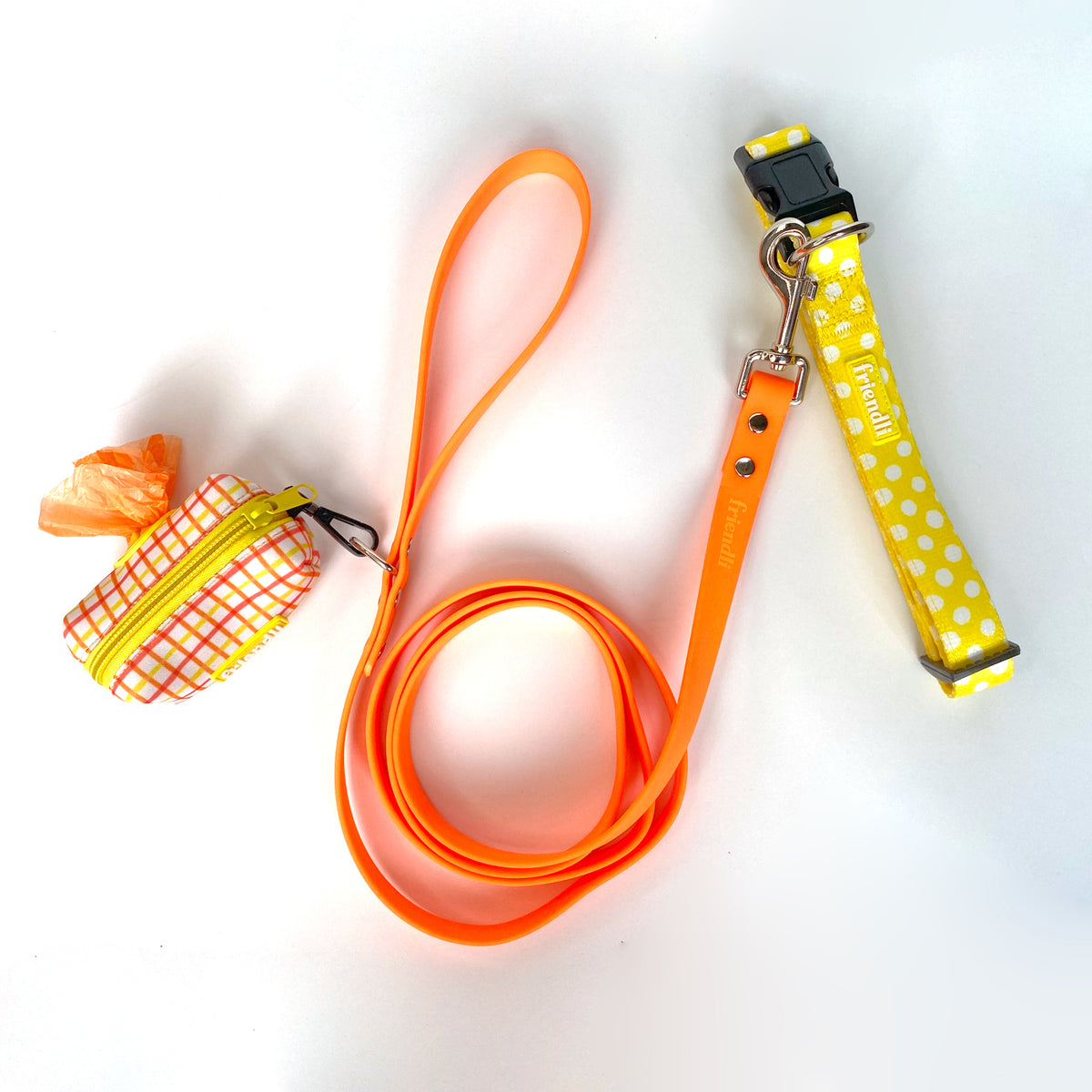 Yellow/Orange Neoprene Dog Waste Bag Holder