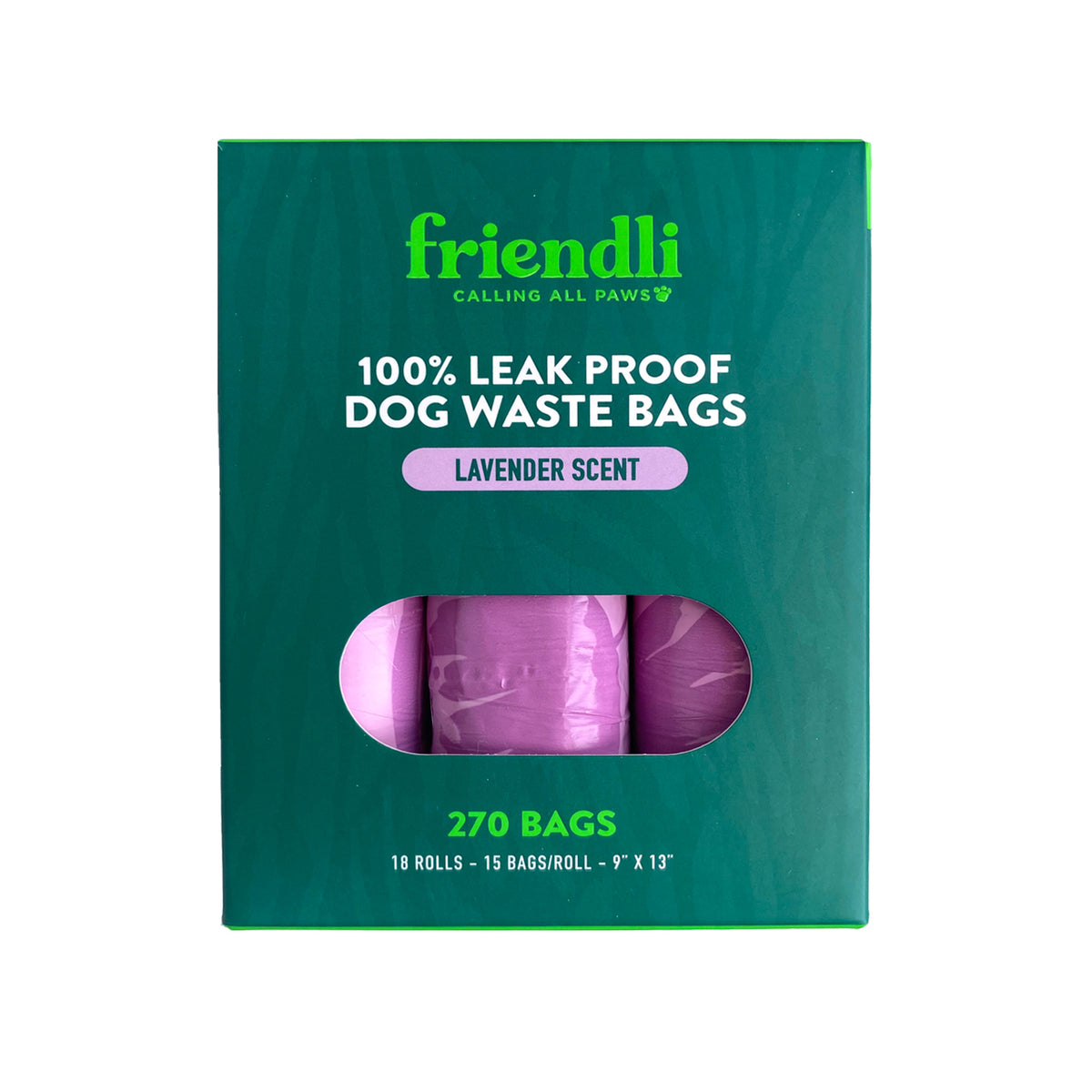 Lavender Scented Dog Waste Bags, 18 Rolls