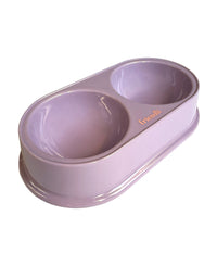 Small Pet Bamboo Fiber Double Food Bowl