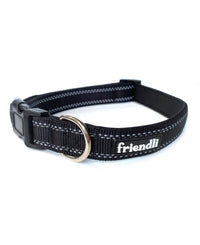 Midnight Black Nylon Dog Collar, L/XL