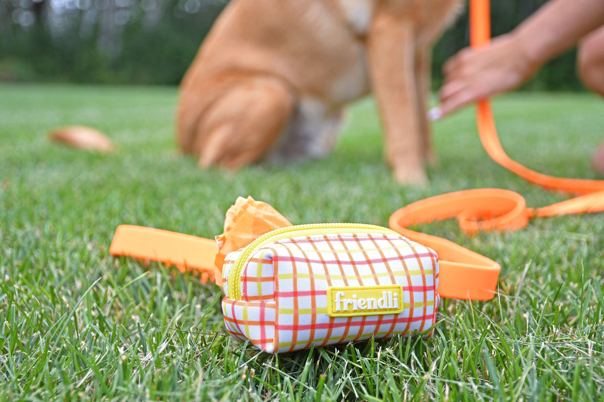 Yellow/Orange Neoprene Dog Waste Bag Holder