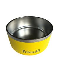 Sunshine Yellow Stainless Steel Double Wall Dog Bowl, 32oz