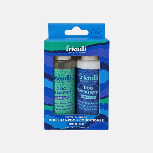 Oatmeal Travel Dog Shampoo and Conditioner Set