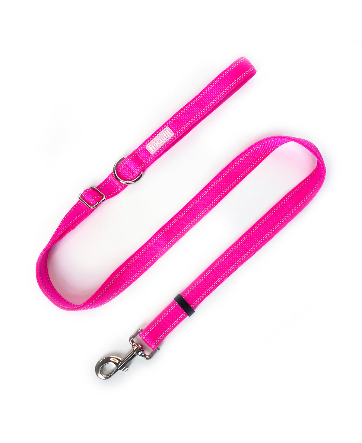 Hot Pink Nylon Dog Leash, 4-6ft